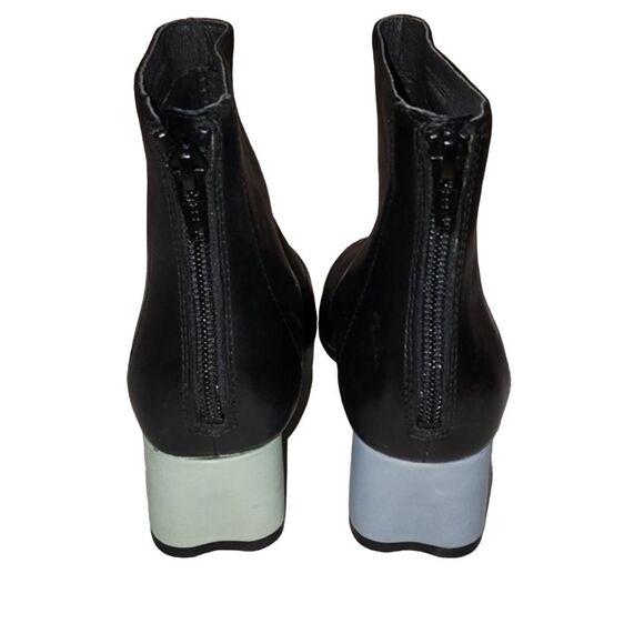 Camper Twins Black Booties Blue and Green Block‎ Heels Size 35 - Picture 5 of 16